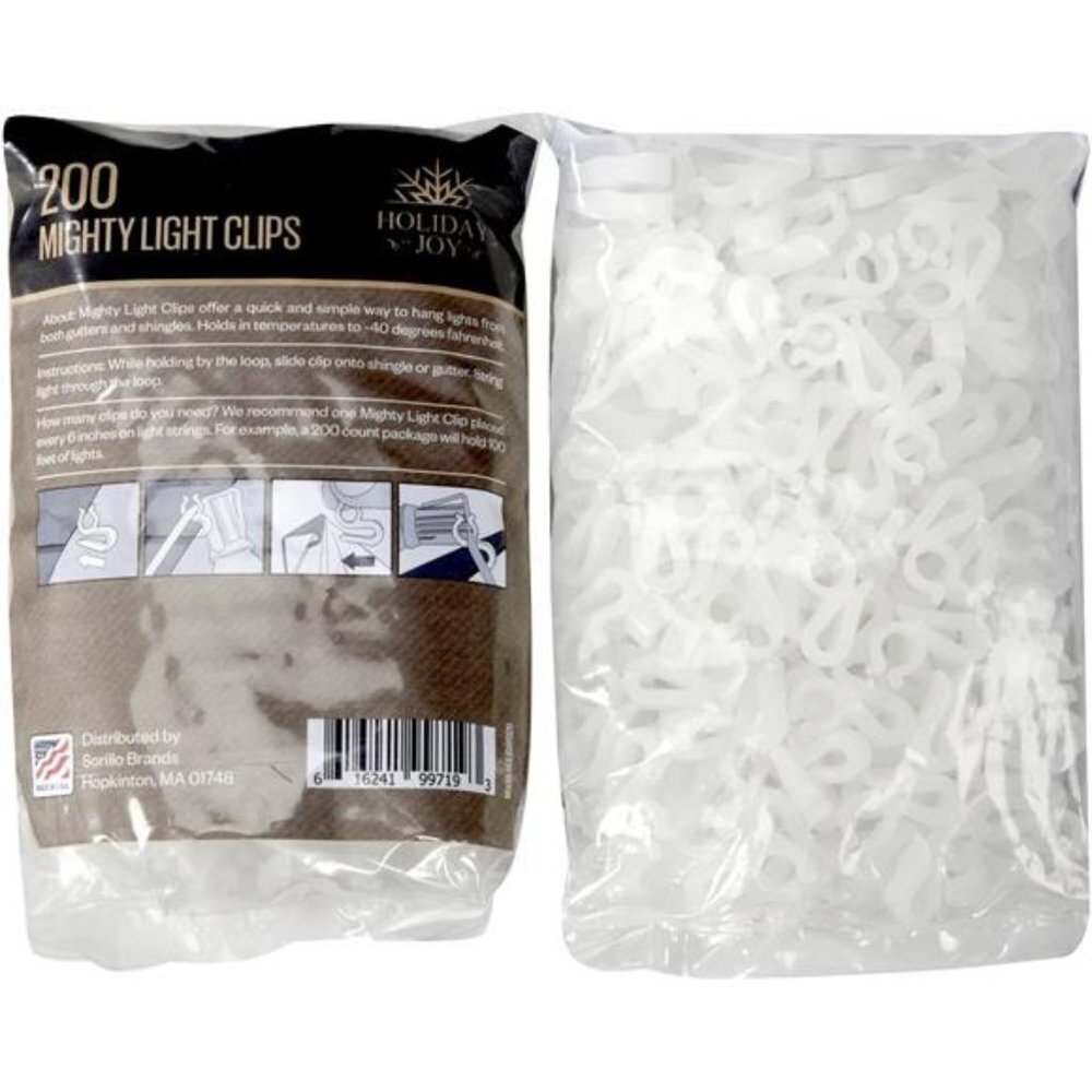 200 Mighty Clip Lights - Christmas Lights on Shingles & Gutters